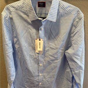 UNTUCKit Men's Blue Checkered Shirt button down NWT size medium wrinkle free